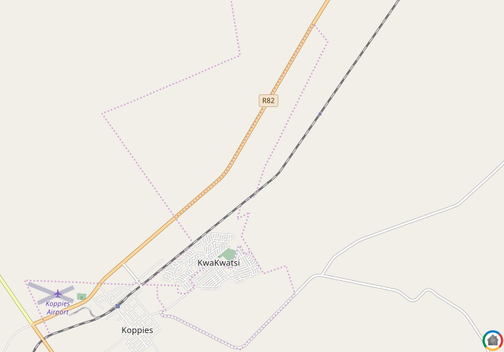 Map location of Koppies